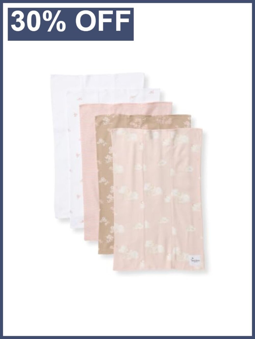 5-Pack Organic Cotton Burp Cloths Baby Absorbent 17x11.75